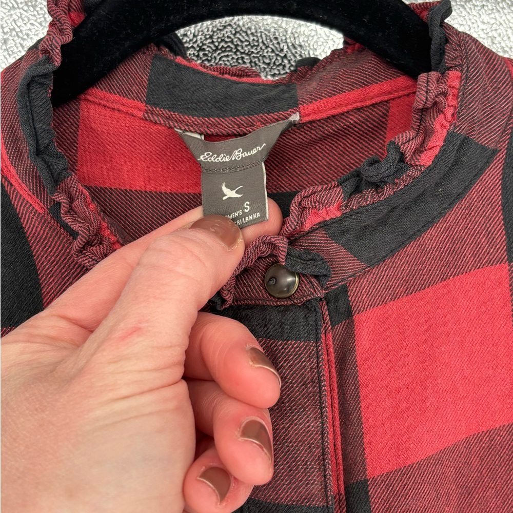 Eddie Bauer Buffalo Check Snap Up Blouse - Picture 2 of 11